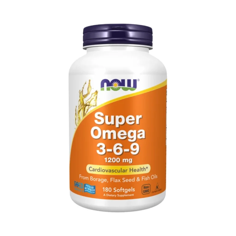 Super Omega 3-6-9 1200 mg (90 дози) / 180 Гел капсули - NOW