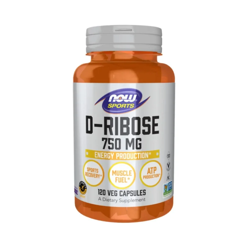 D-Ribose 750 mg (20 дози) / 120 капсули - NOW
