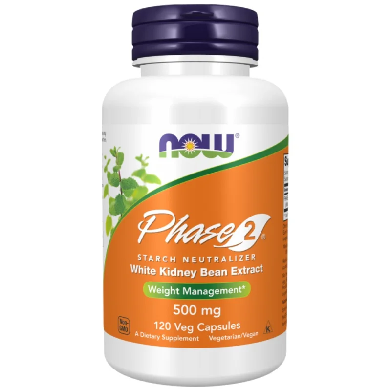 Phase 2® | White Kidney Bean Extract 500 mg (40 дози) / 120 капсули