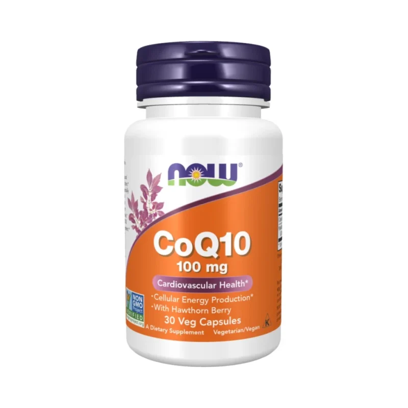 CoQ10 100 mg | with Hawthorn Berry (30 дози) / 30 капсули - NOW