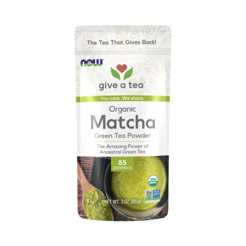 Matcha Green Tea Powder - Organic (85 дози) / 85 грама - NOW