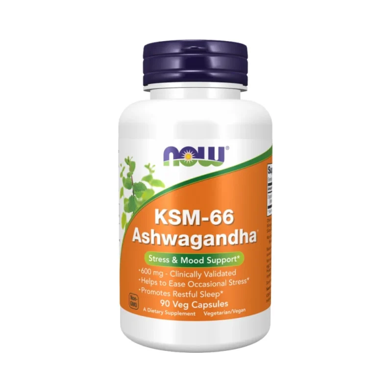 KSM-66 Ashwagandha® 600 mg (90 дози) / 90 капсули - NOW