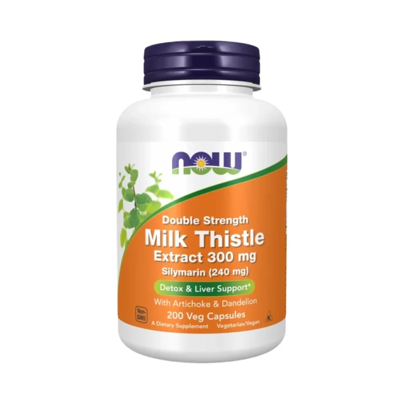 Milk Thistle - Silymarin Extract | Double Strength with Artichoke & Dandelion (200 дози) / 200 капсули - NOW