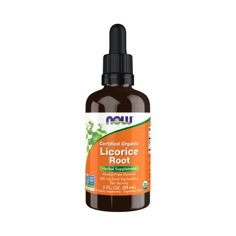 Licorice Root Glycerite Drops | Certified Organic (37 дози) / 59 мл - NOW