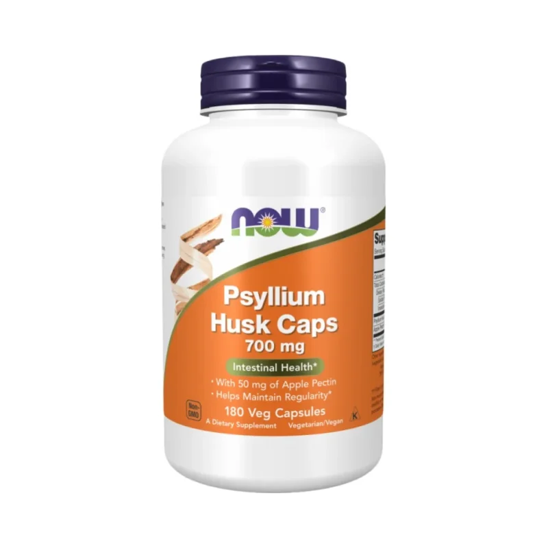 Psyllium Husk 700 mg | with Apple Pectin (90 дози) / 180 капсули - NOW