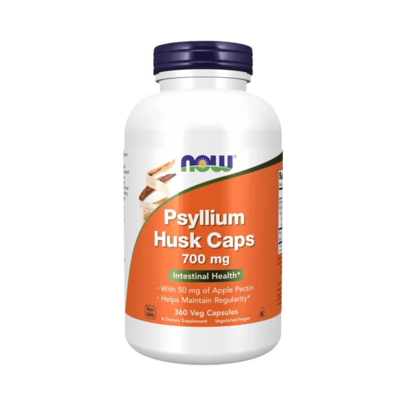 Psyllium Husk 700 mg | with Apple Pectin (180 дози) / 360 капсули - NOW
