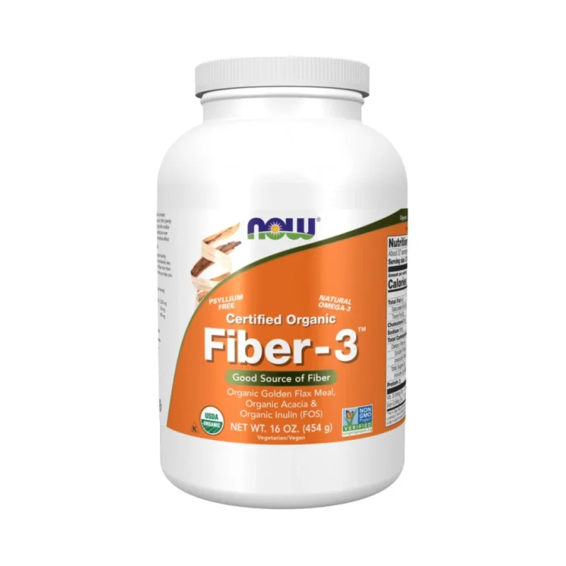 Fiber - 3 (27 дози) / 454 грама - NOW