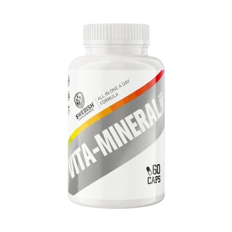 100% Vita Mineral / All in One a Day Formula / 60 капсули, 60 дози - SWEDISH Supplements