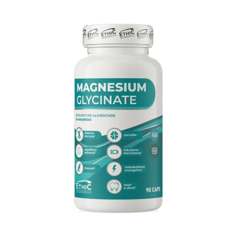 Magnesium Glycinate | 400 mg Magnesiuim Bisglycinate per Serving (30 дози) / 90 капсули - EthicSport