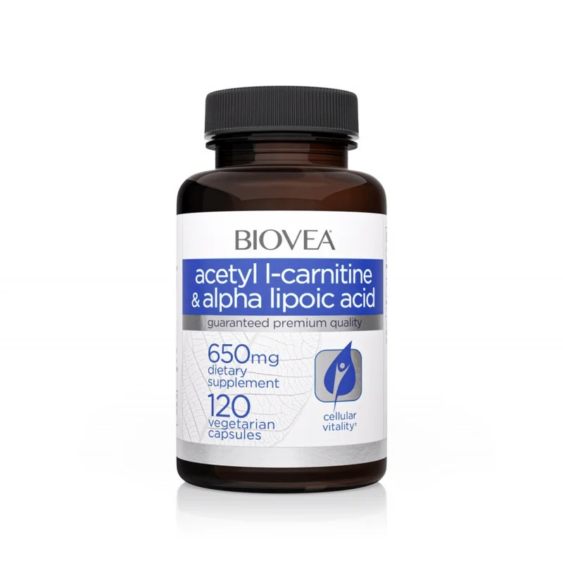 Acetyl L-Carnitine + Alpha Lipoic Acid 650mg - Ацетил Л-Карнитин + Алфа Липоева Киселина, Разфасовка 120 vcaps