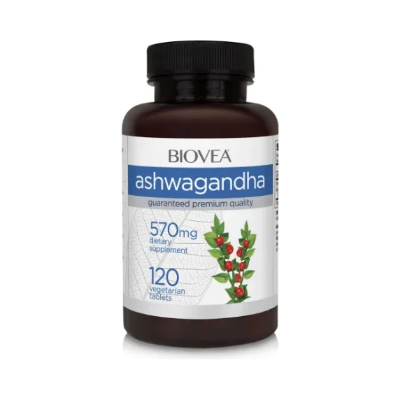 Ashwagandha 572mg - Ашваганда, Разфасовка 120 tabs - Biovea