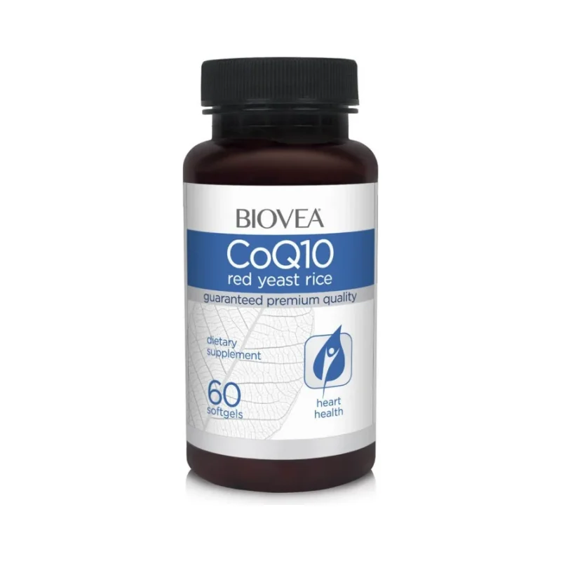 CoQ10 60mg & Red Yeast Rice - Коензим Q10 + Дрожди от Червен Ориз - Biovea