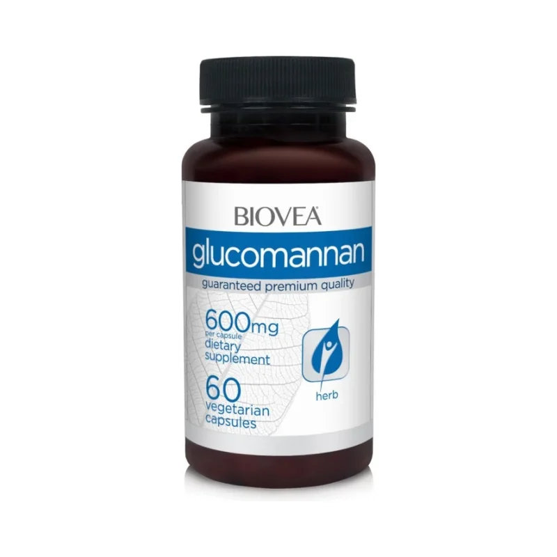 Glucomannan 600mg - Глюкоманан, Разфасовка 60 caps - Biovea
