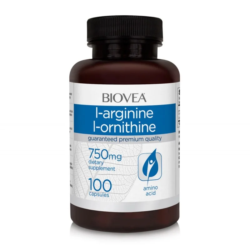 L-Arginine, L-Ornithine 750mg - Аргинин + Орнитин