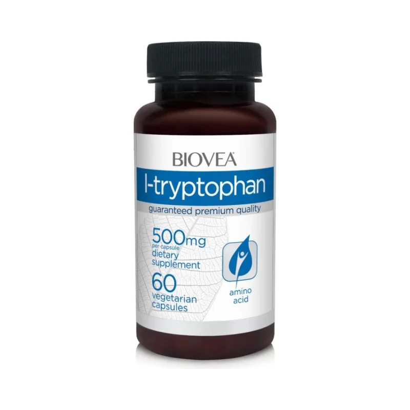 L-Tryptophan 500mg - Триптофан, Разфасовка 60 caps - Biovea