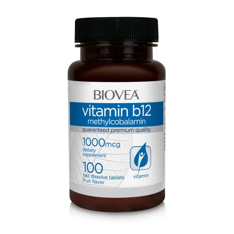 Vitamin B12 1000 Methylcobalamin Fast Dissolve - Витамин B12, Разфасовка 100 tabs