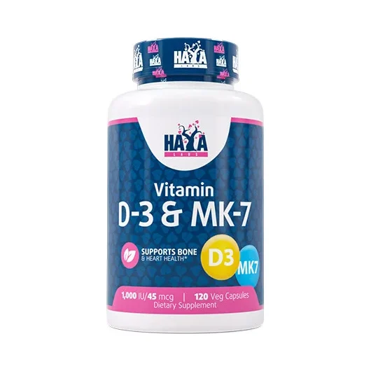 Vitamin D-3 1000 IU & MK-7 45 mcg / 120 Vcaps (120 дози) - Haya Labs