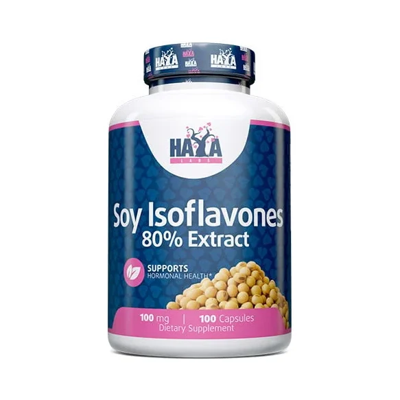 Soy Isoflavones 80% Extract NON-GMO 100 mg / 100 Caps - Haya Labs