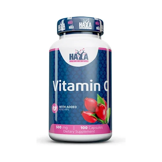 Vitamin C with Rose Hips 500 mg / 100 Caps - Haya Labs