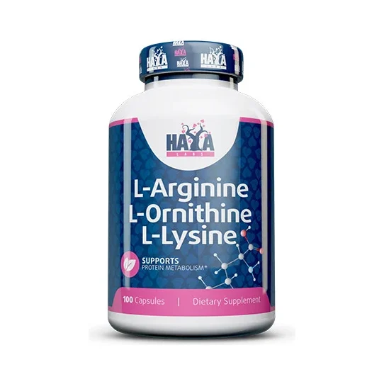 L-Arginine / L-Ornithine / L-Lysine / 100 Caps - Haya Labs