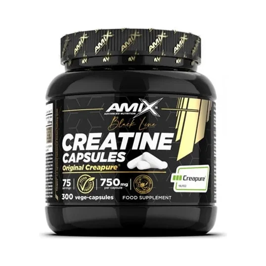 Black Line Creatine Creapure 750 mg / 300 Vcaps (30 дози) / 270g - Amix