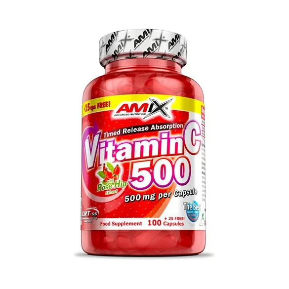 Vitamin C /with Rose Hips/ 500mg. / 125 Caps. - Amix