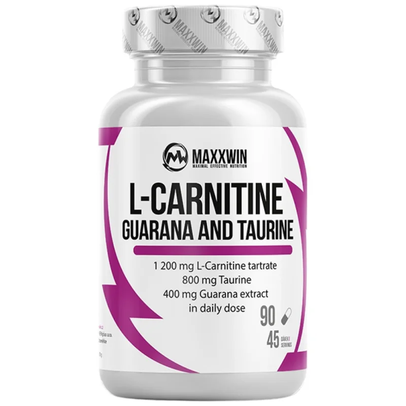 L-Carnitine + Guarana + Taurine / 90 капсули, 25 дози