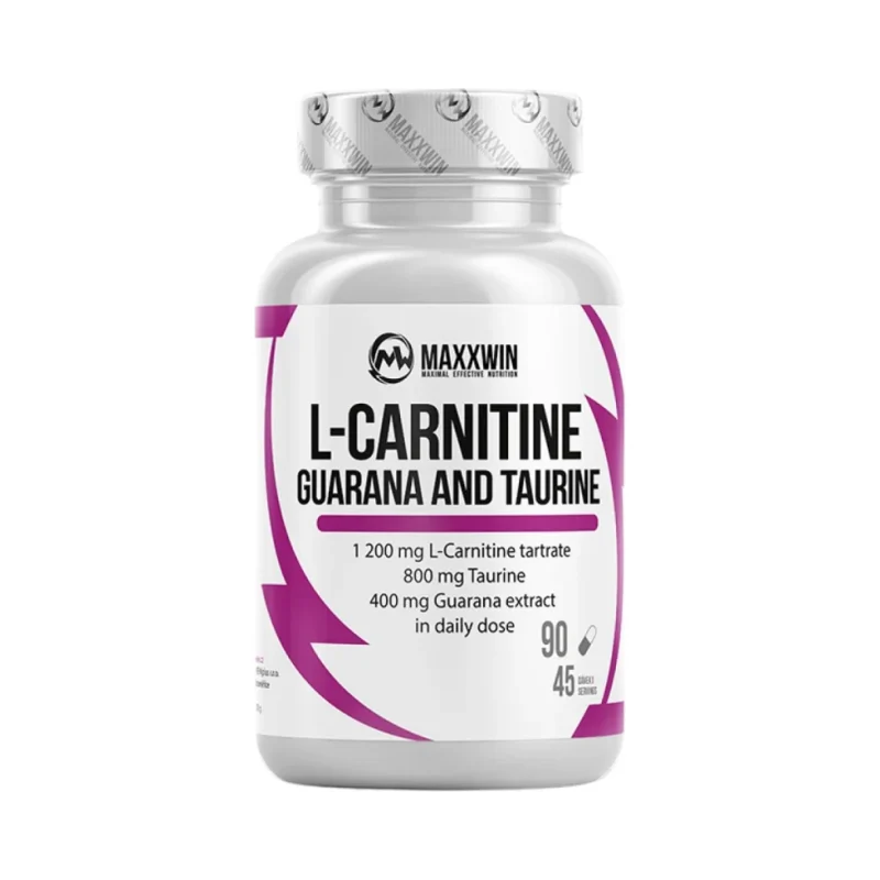 L-Carnitine + Guarana + Taurine / 90 капсули, 25 дози - MAXXWIN