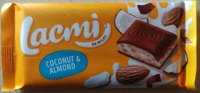 Шоколад молочний "Lacmi Coconut & Almond" з мигдалем, кокосовим кремом та рисовими кульками - Lacmi