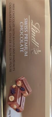Шоколад Lindt с стафиди и лешници 300гр