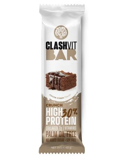 ClashVit Протеинов крънч бар, какао, 65 g