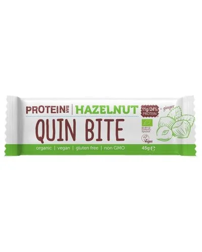 Био протеиново барче, лешници, 45 g, Quin Bite