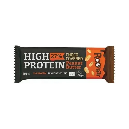 Био протеинов бар, фъстъчено масло и шоколад, 40 g, Roobar - Roobar