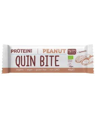 Био протеиново барче, фъстъци, 45 g, Quin Bite