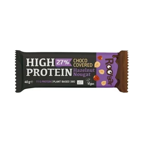 Био протеинов бар, лешникова нуга, 40 g, Roobar - Roobar
