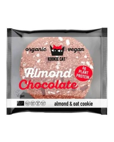 Био протеинова курабийка с бадеми и черен шоколад, 50 g, Kookie Cat