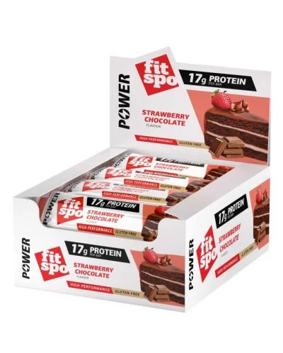 Power Протеинов бар, ягода и шоколад, 12 x 55 g, FitSpo