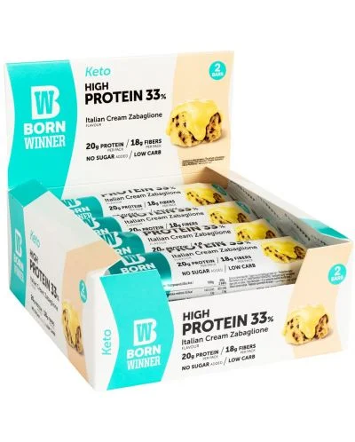 KETO Protein Bar, забайоне, 12 броя, Born Winner