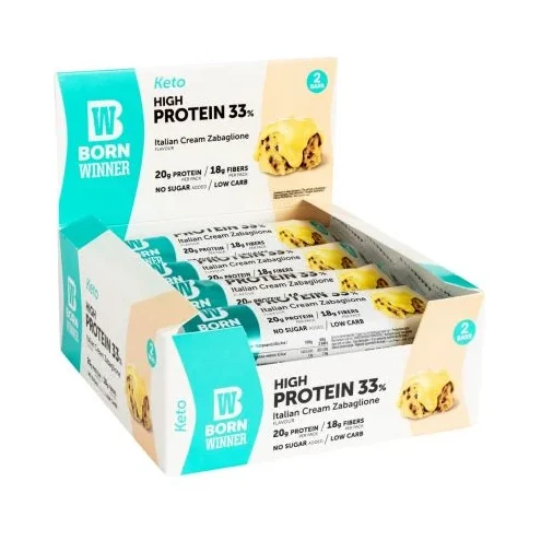 KETO Protein Bar, забайоне, 12 броя, Born Winner - Born Winner