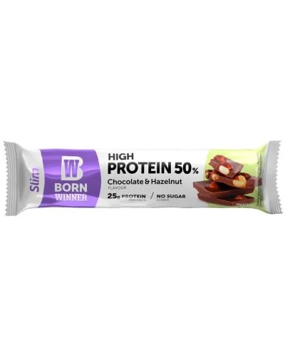 Slim Protein Bar, шоколад и лешник, 50 g, Born Winner