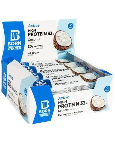 Active Protein Bar, кокос, 12 броя, Born Winner