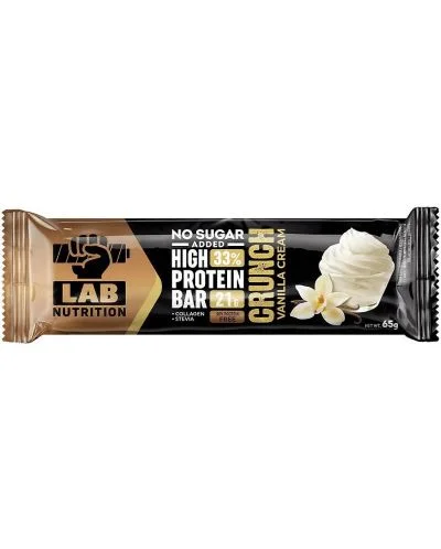 Протеинов бар, Хрупкава ванилова сметана, 65 г, Lab Nutrition / High Protein Bar, Crunch Vanilla Cream, 65 g, Lab Nutrition