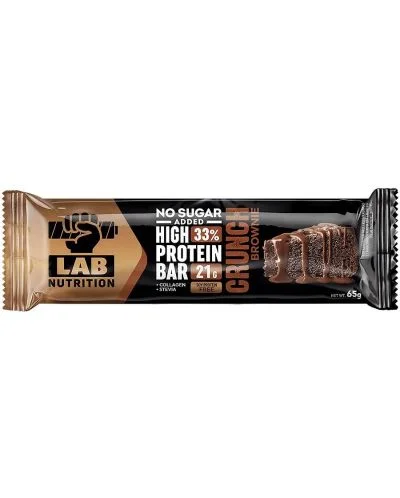 Протеинов бар, хрупкав брауни, 65 г, Lab Nutrition / High Protein Bar, Crunch Brownie, 65 g, Lab Nutrition