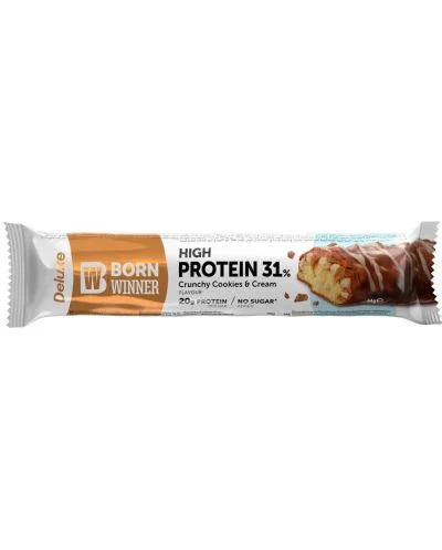 Deluxe Crunchy Protein Bar, бисквитки със сметана, 64 g, Born Winner