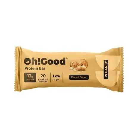 Веган протеинов бар, фъстъчено масло, 12 х 60 g, Oh!Good - Oh!Good