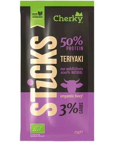 Био пръчица от говеждо месо терияки, 25 g, Cherky