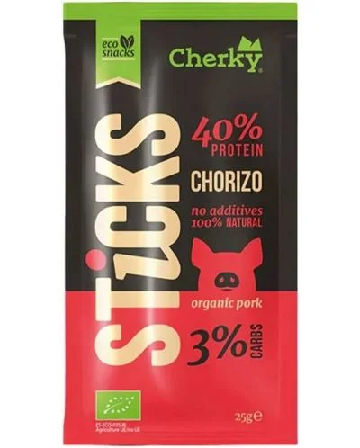 Био пръчица от свинско месо чоризо, 25 g, Cherky