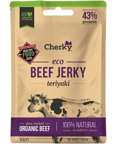 Био джърки от говеждо месо терияки, 30 g, Cherky