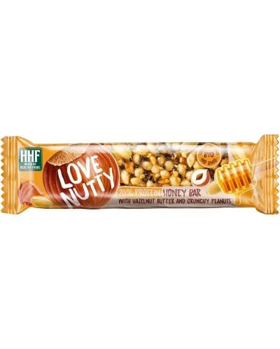 Протеинов меден бар с лешников тахан и фъстъци, 40 g, Love Nutty