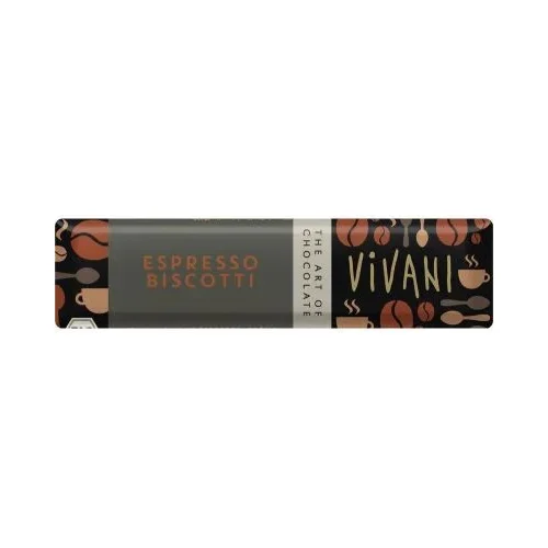 Био шоколадов бар с еспресо и бишкоти, 40 g, Vivani - Vivani